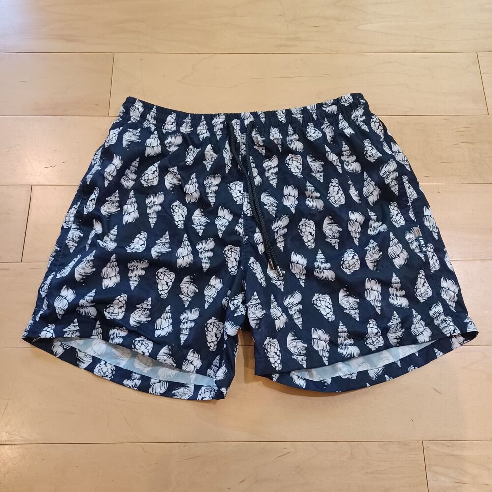 Kiwi St Tropez Men's Seashell All Over Print Swim Trunks Board Shorts 30"x 5.5"